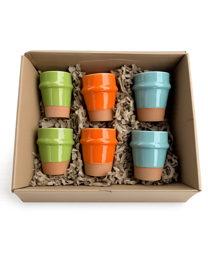 Coffret de six tasses artisanales
