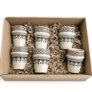 Coffret de six tasses artisanales berbères
