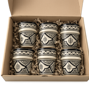 Coffret de six tasses marocaines décorées